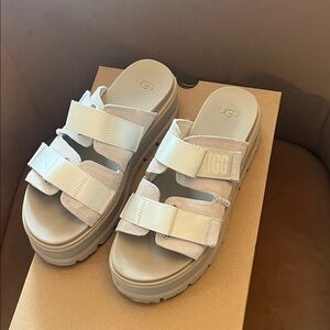 UGG Women's White and Cream Sandals